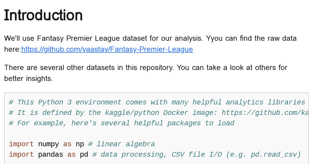 An Analysis of Your Fantasy Premier League Team with Python