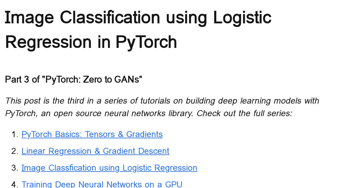 pytorch-3-image-classification-and-logistic-regression