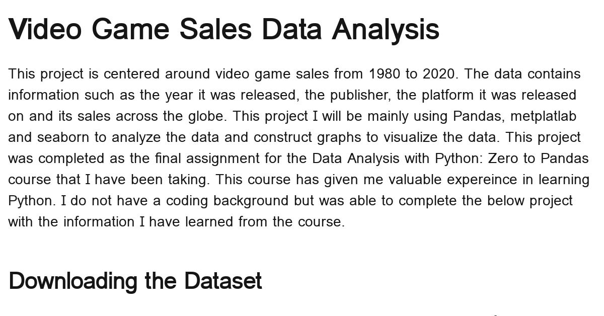 Kaggle video deals game sales