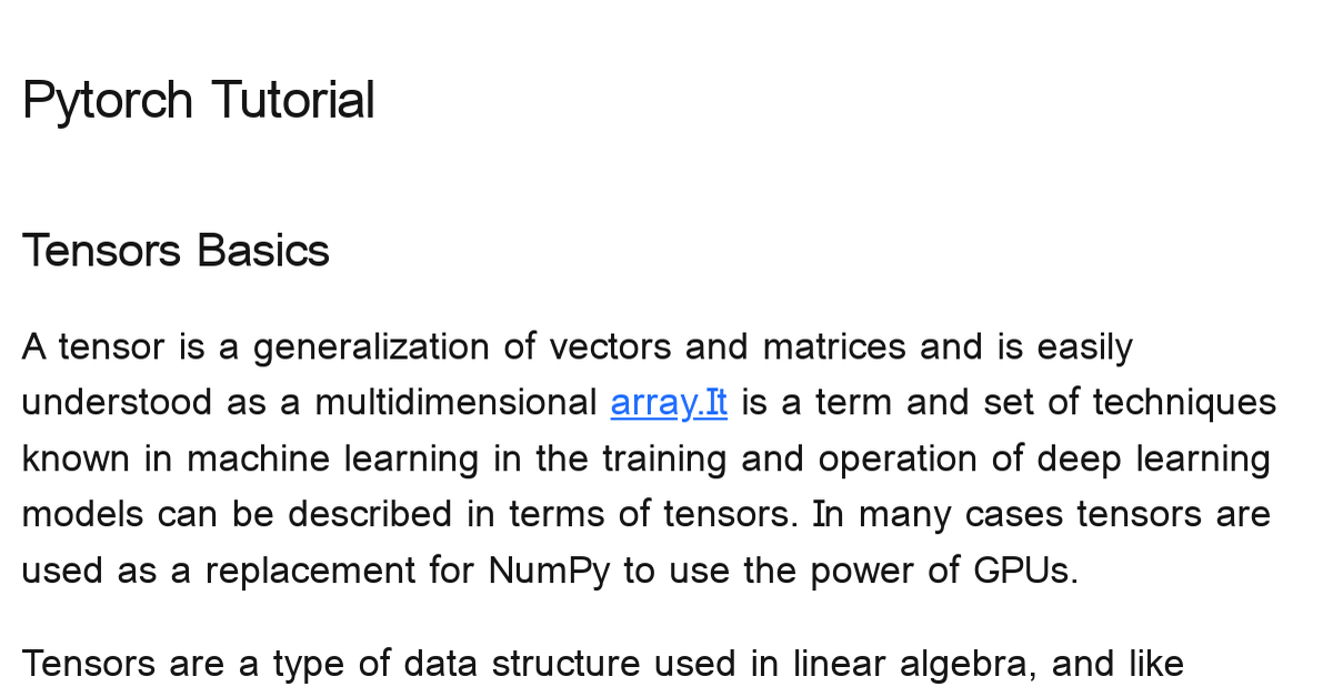 Understanding Tensors In Pytorch - Notebook By Omveersharmanet ...