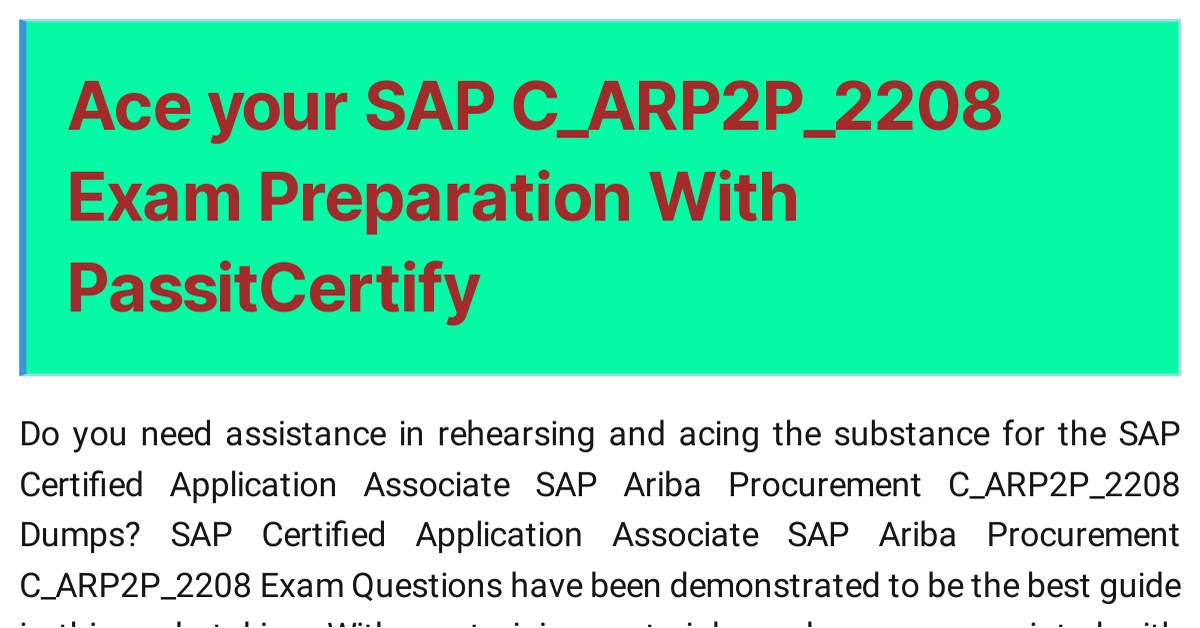 C-ARP2P-2208 New Dumps Sheet