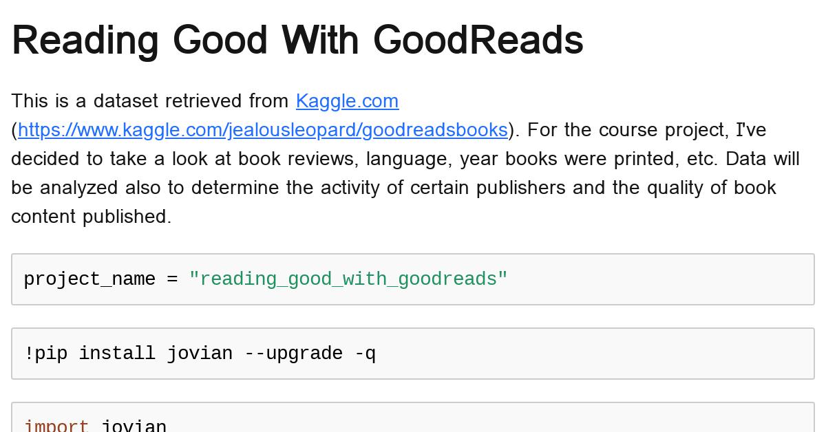 Reading Good With Goodreads - Notebook by Ricky Wong (rickwyi8