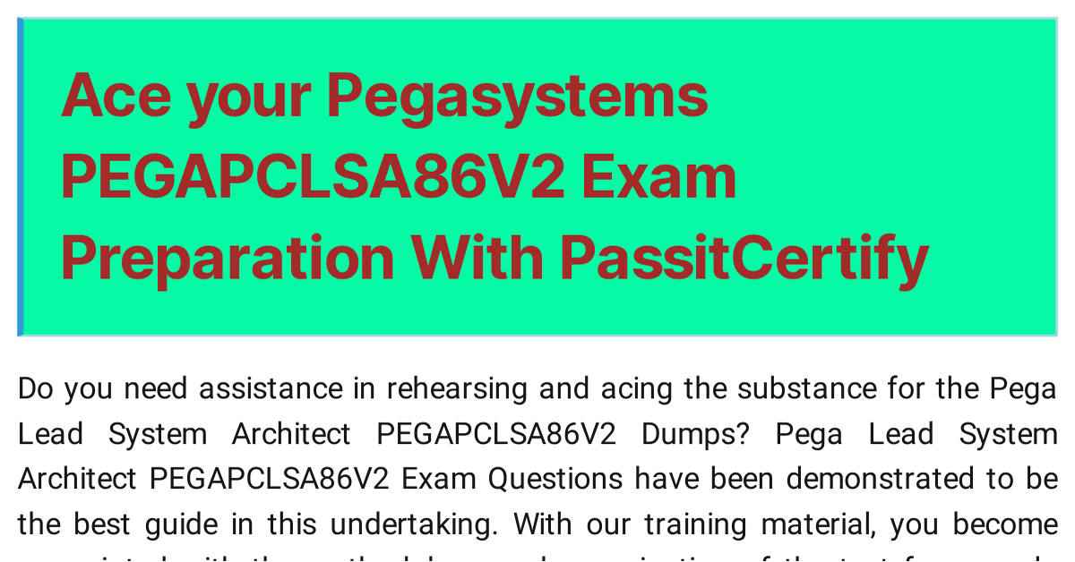 PEGAPCLSA86V2 Passguide