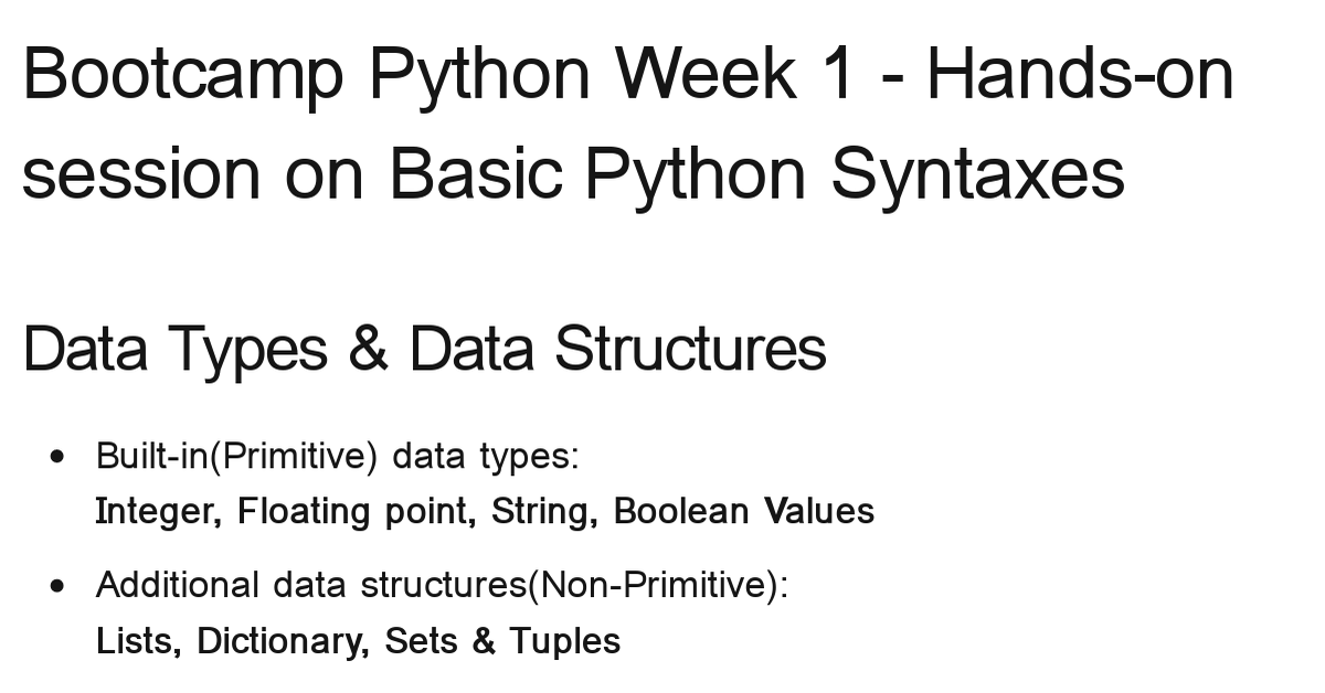bootcamp-python-week-1-hands-on-session-on-basic-python-syntaxes-slot-1