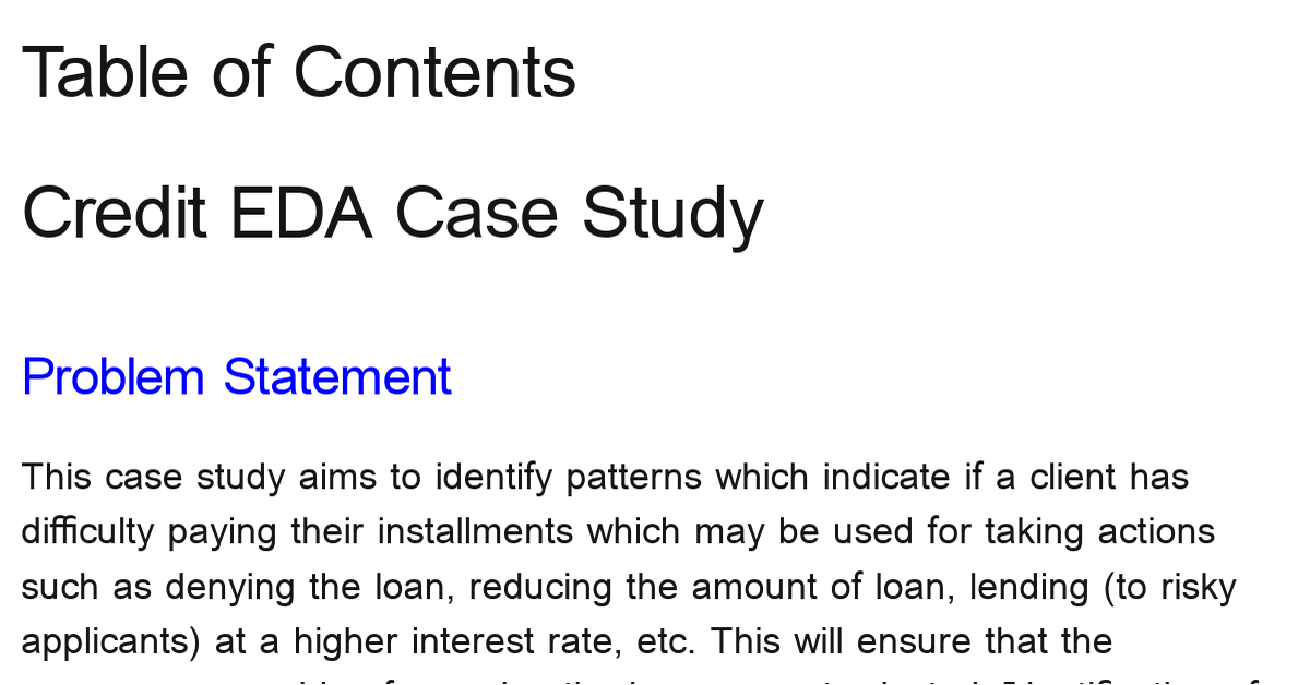 credit eda assignment upgrad solution