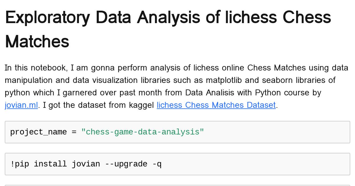 Analysing Lichess Dataset