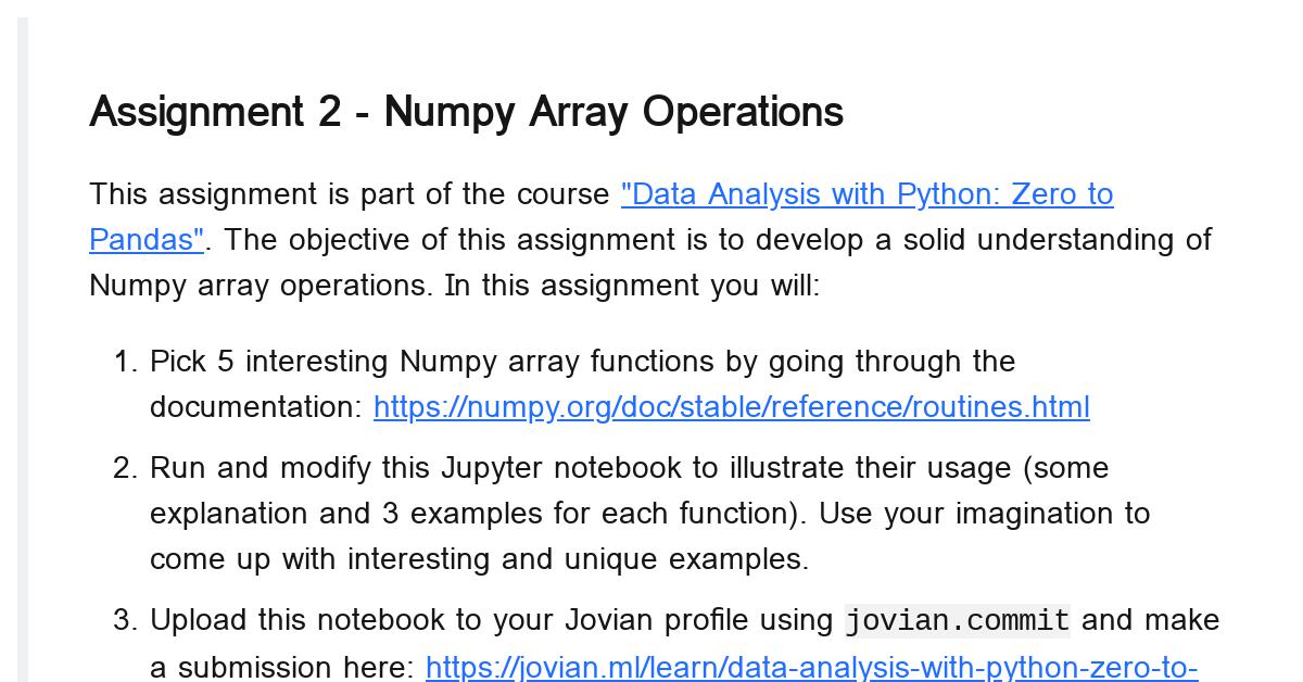 numpy-array-operations-assignment-two