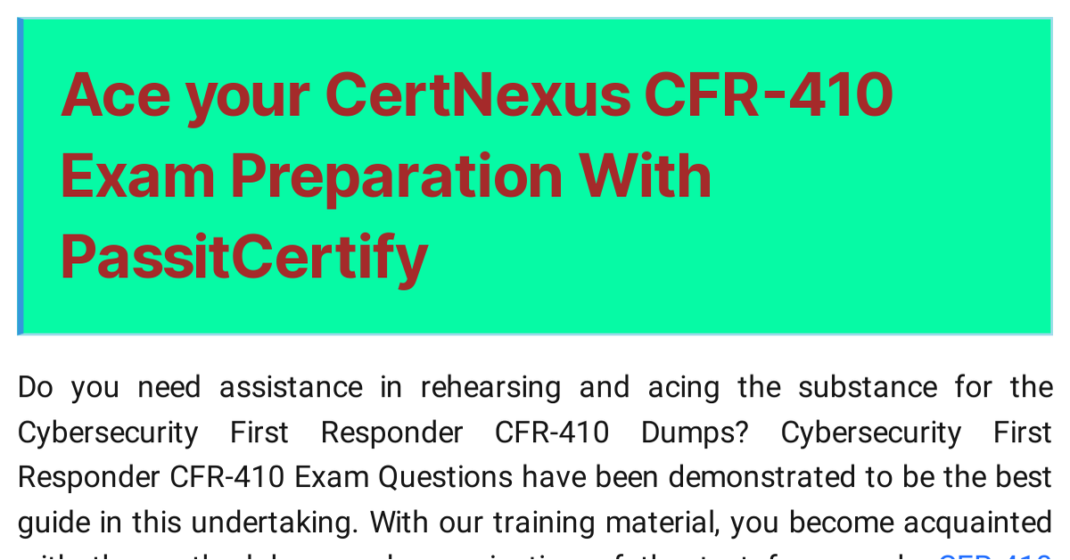 CFR-410 PDF Demo