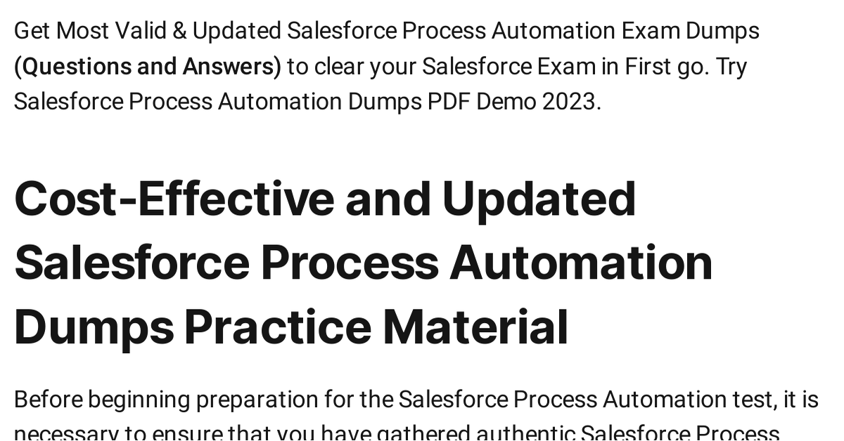 Process-Automation New Dumps Book